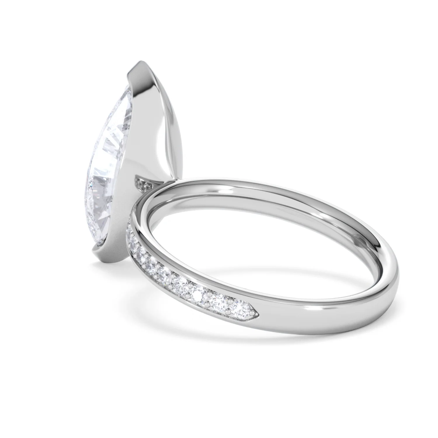 Origin 3.30ct Marquise Cut Lab Diamond Solitaire Engagement Ring with Side Stones in 18K White Gold - Image 57