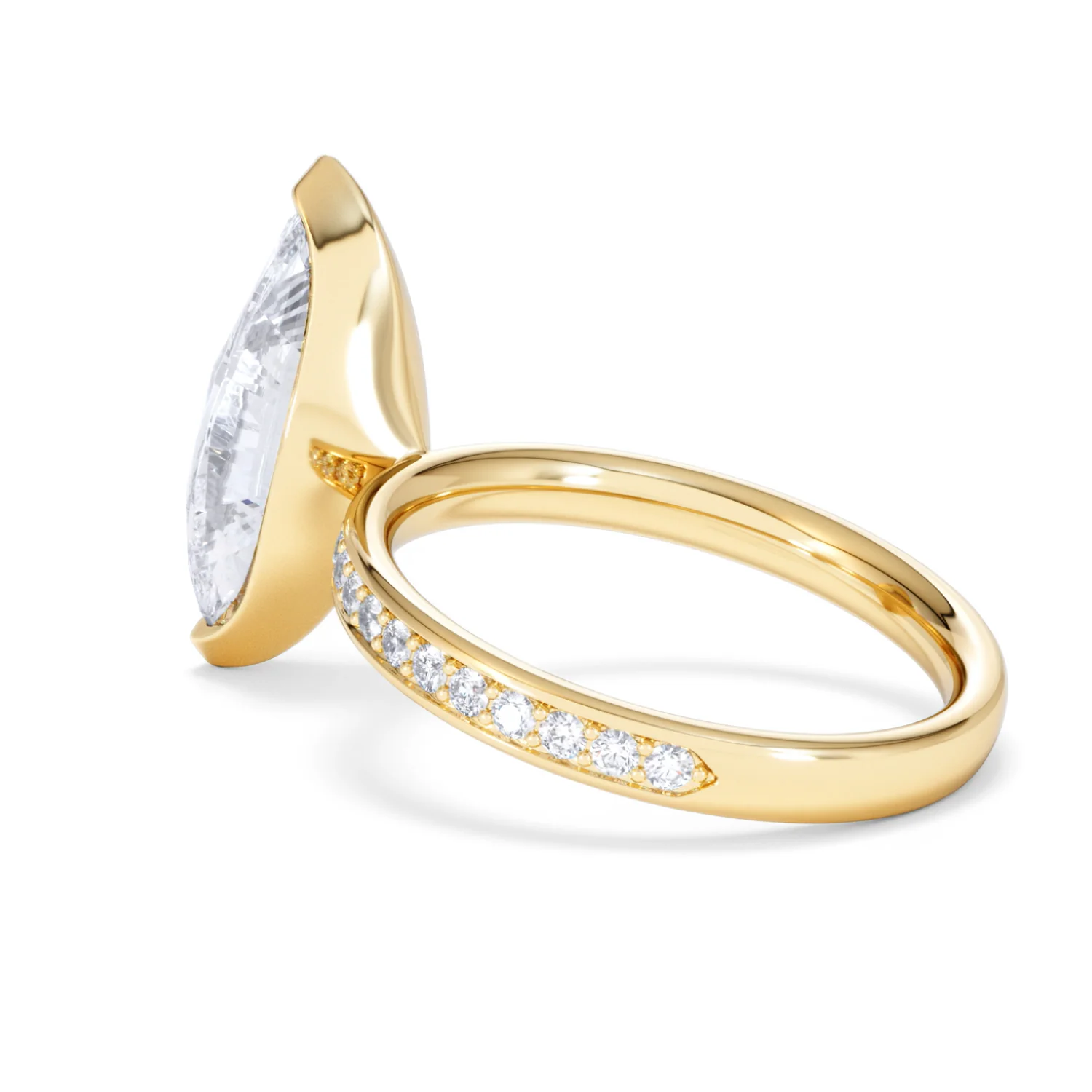 Origin 3.30ct Marquise Cut Lab Diamond Solitaire Engagement Ring with Side Stones in 18K Yellow Gold - Image 59