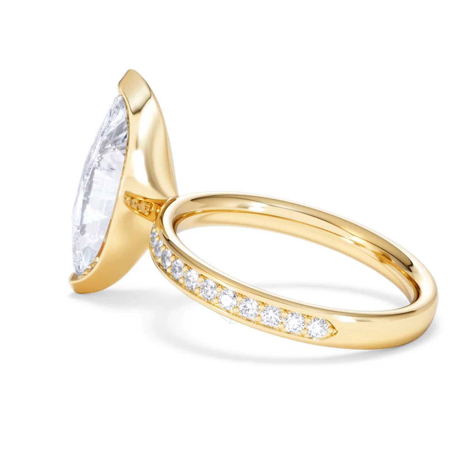 Origin 3.30ct Marquise Cut Lab Diamond Solitaire Engagement Ring with Side Stones in 18K Yellow Gold - Image 61