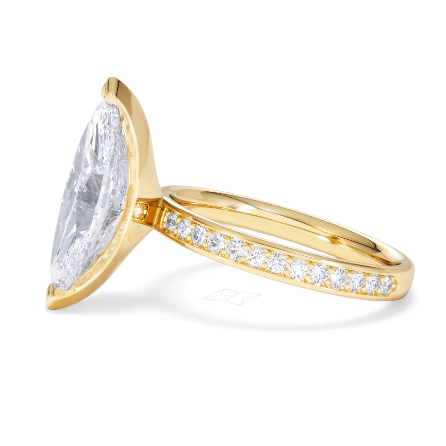 Origin 3.30ct Marquise Cut Lab Diamond Solitaire Engagement Ring with Side Stones in 18K Yellow Gold - Image 70