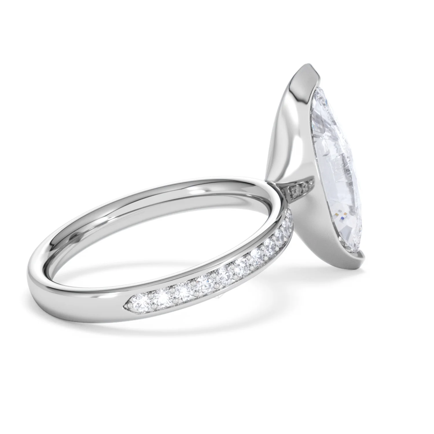 Origin 3.30ct Marquise Cut Lab Diamond Solitaire Engagement Ring with Side Stones in Platinum - Image 33