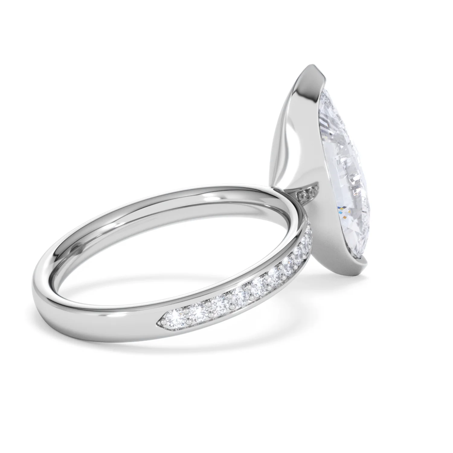 Origin 3.30ct Marquise Cut Lab Diamond Solitaire Engagement Ring with Side Stones in Platinum - Image 35