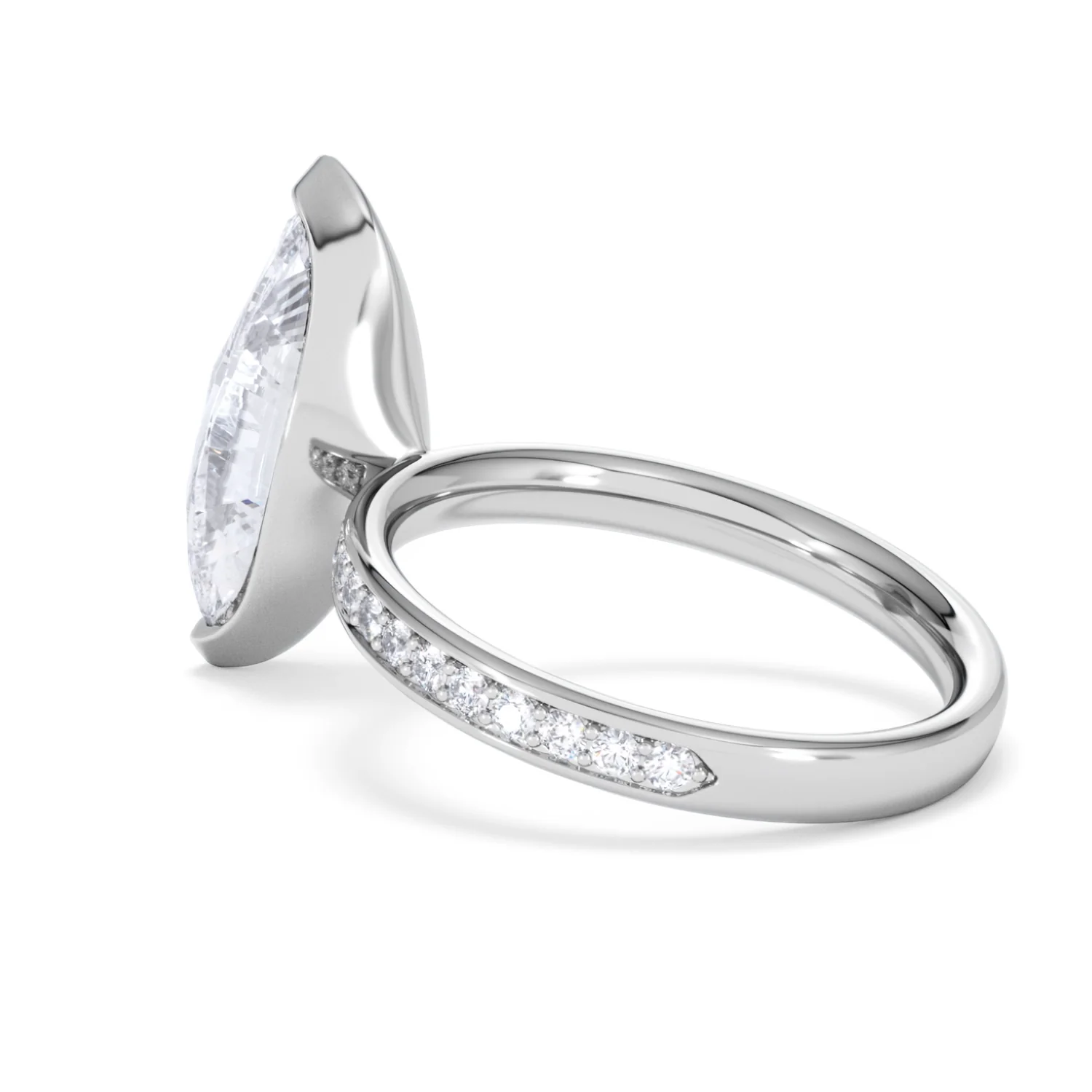 Origin 3.30ct Marquise Cut Lab Diamond Solitaire Engagement Ring with Side Stones in Platinum - Image 59