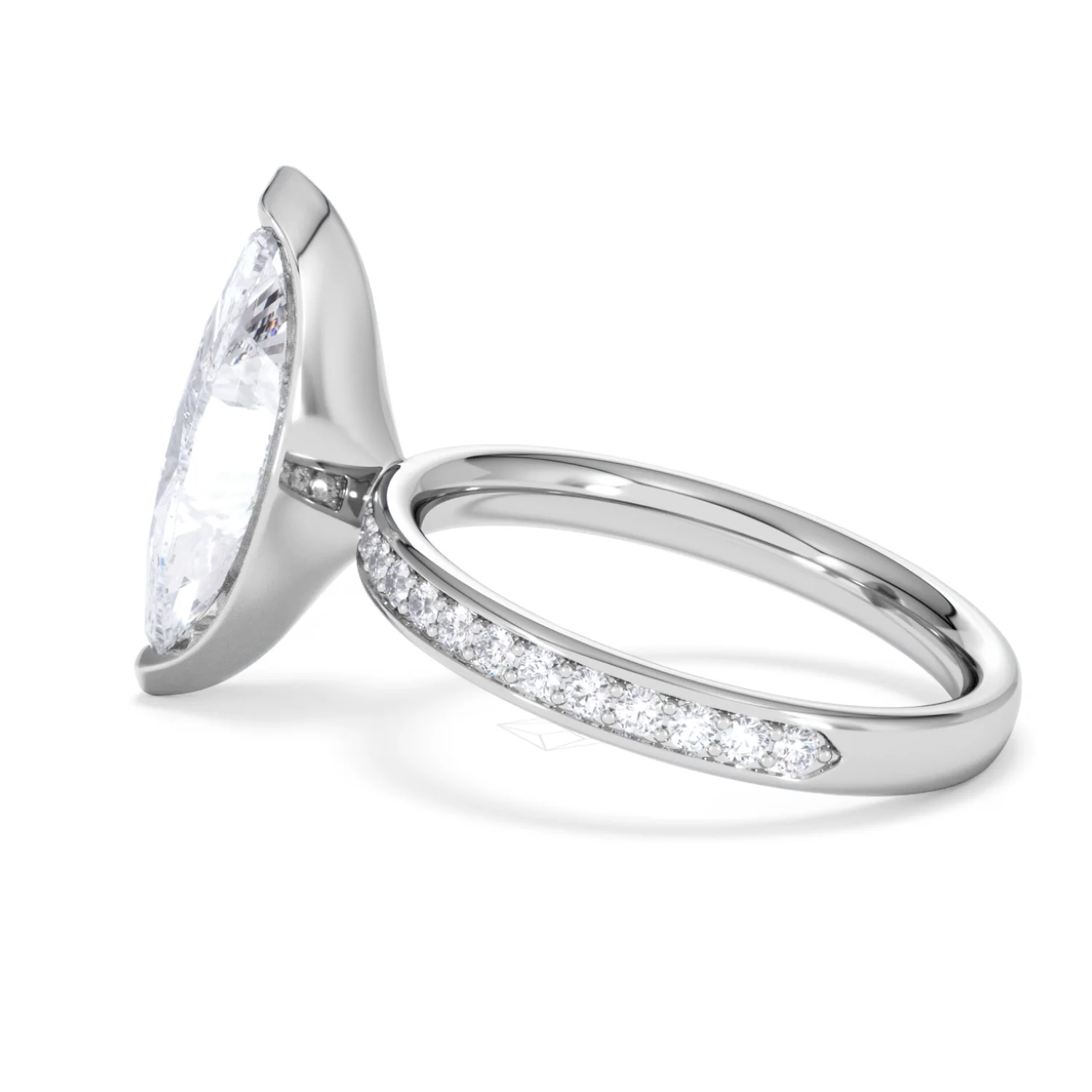 Origin 3.30ct Marquise Cut Lab Diamond Solitaire Engagement Ring with Side Stones in Platinum - Image 63
