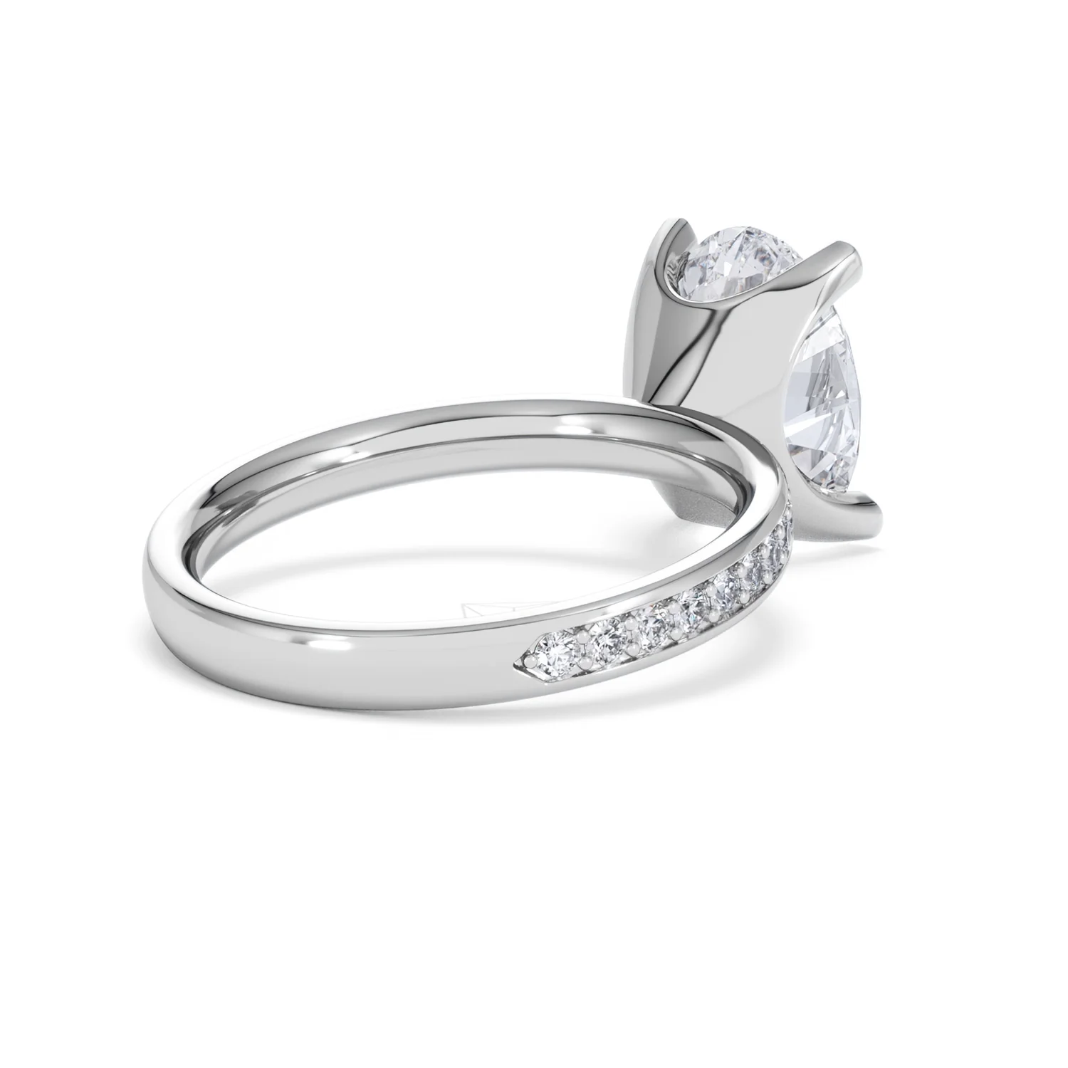 Origin 3.30ct Oval Cut Lab Diamond Solitaire Engagement Ring with Side Stones in 18K White Gold - Image 38