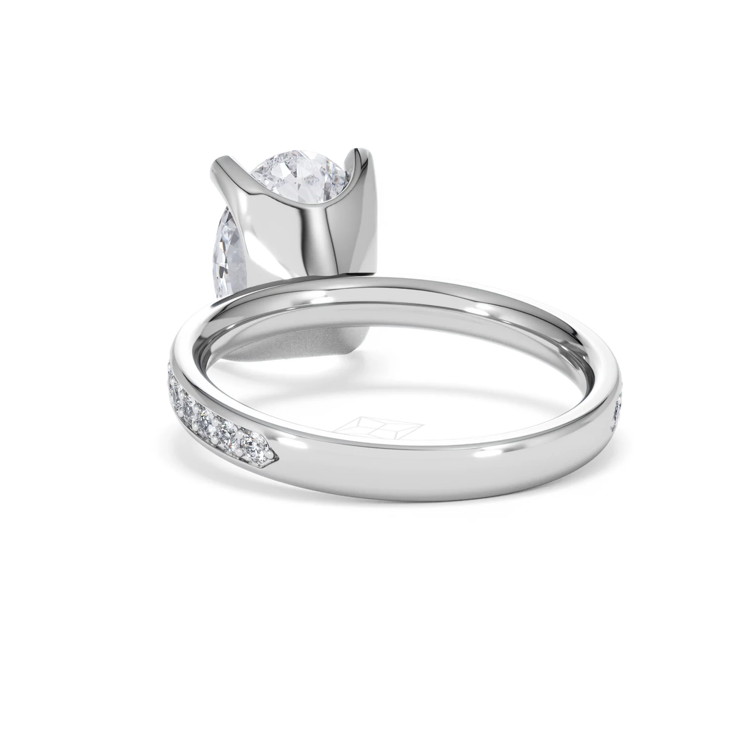 Origin 3.30ct Oval Cut Lab Diamond Solitaire Engagement Ring with Side Stones in 18K White Gold - Image 51