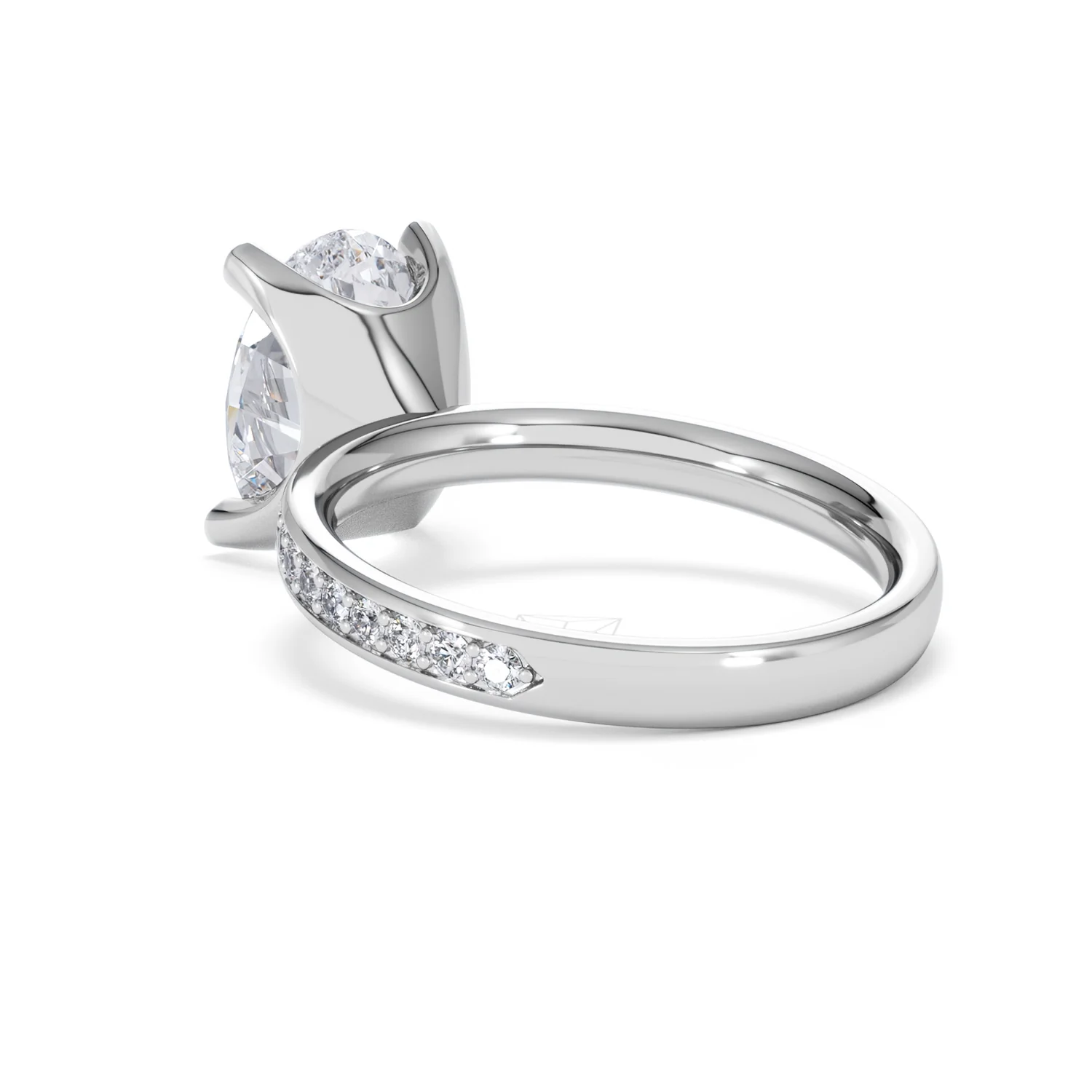 Origin 3.30ct Oval Cut Lab Diamond Solitaire Engagement Ring with Side Stones in 18K White Gold - Image 55