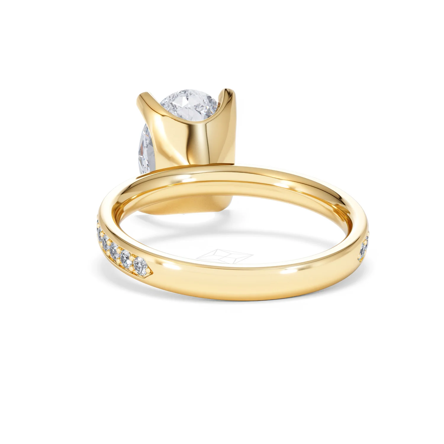 Origin 3.30ct Oval Cut Lab Diamond Solitaire Engagement Ring with Side Stones in 18K Yellow Gold - Image 50