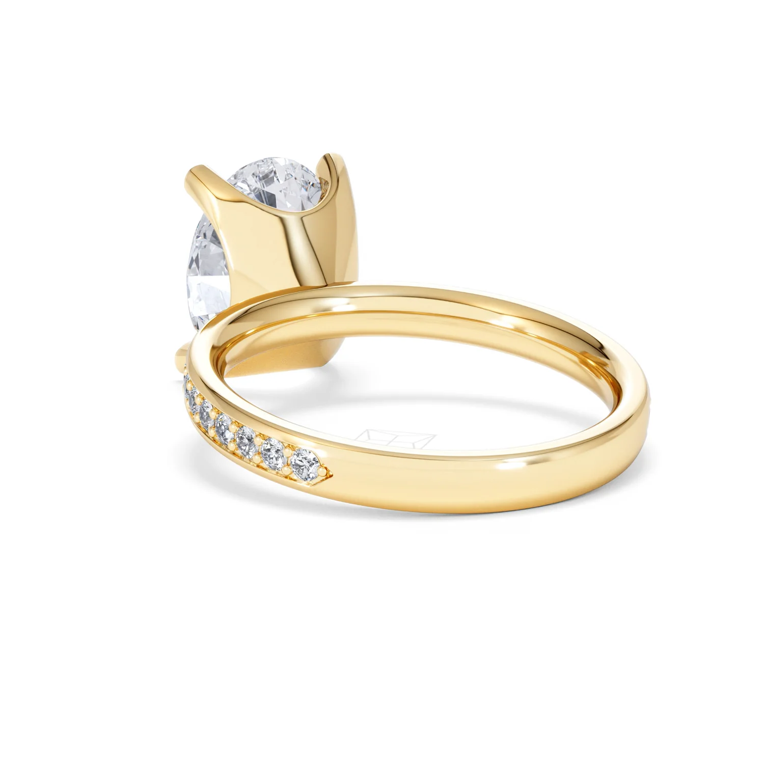 Origin 3.30ct Oval Cut Lab Diamond Solitaire Engagement Ring with Side Stones in 18K Yellow Gold - Image 53