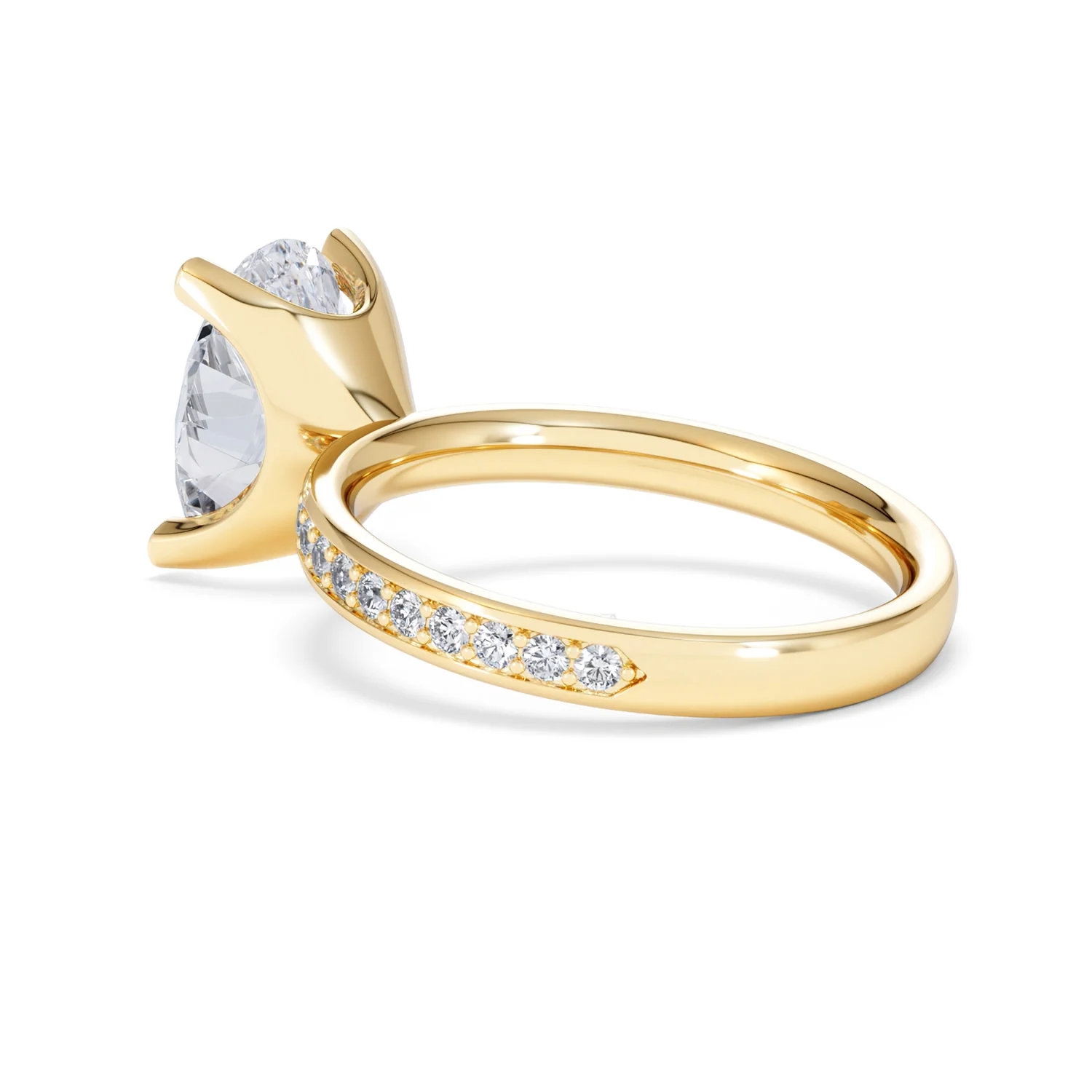 Origin 3.30ct Oval Cut Lab Diamond Solitaire Engagement Ring with Side Stones in 18K Yellow Gold - Image 58