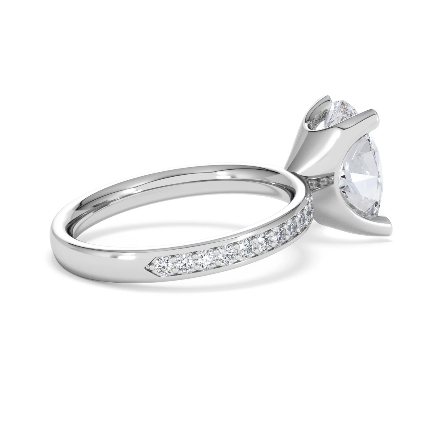 Origin 3.30ct Oval Cut Lab Diamond Solitaire Engagement Ring with Side Stones in Platinum - Image 33