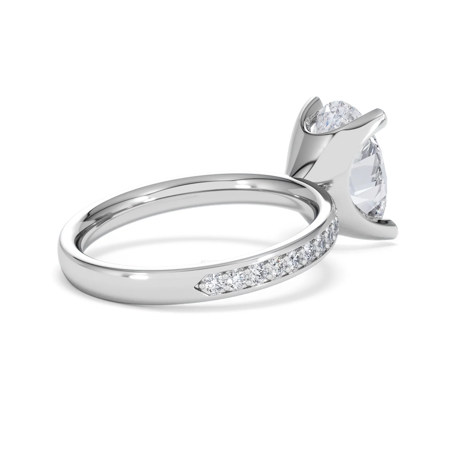 Origin 3.30ct Oval Cut Lab Diamond Solitaire Engagement Ring with Side Stones in Platinum - Image 36