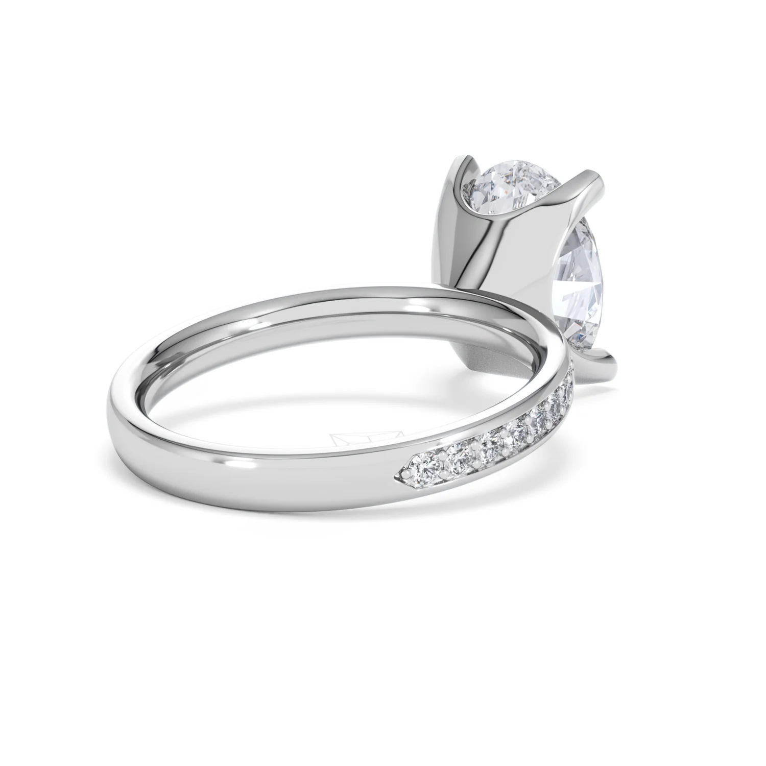 Origin 3.30ct Oval Cut Lab Diamond Solitaire Engagement Ring with Side Stones in Platinum - Image 39