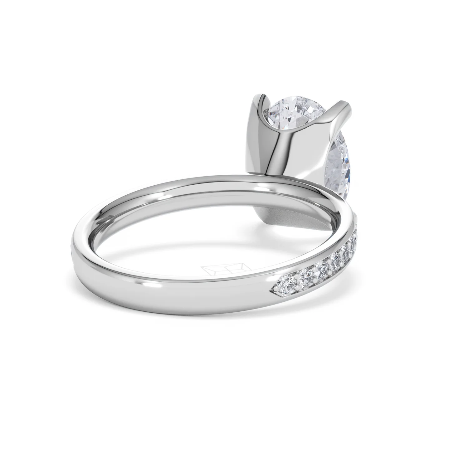 Origin 3.30ct Oval Cut Lab Diamond Solitaire Engagement Ring with Side Stones in Platinum - Image 41