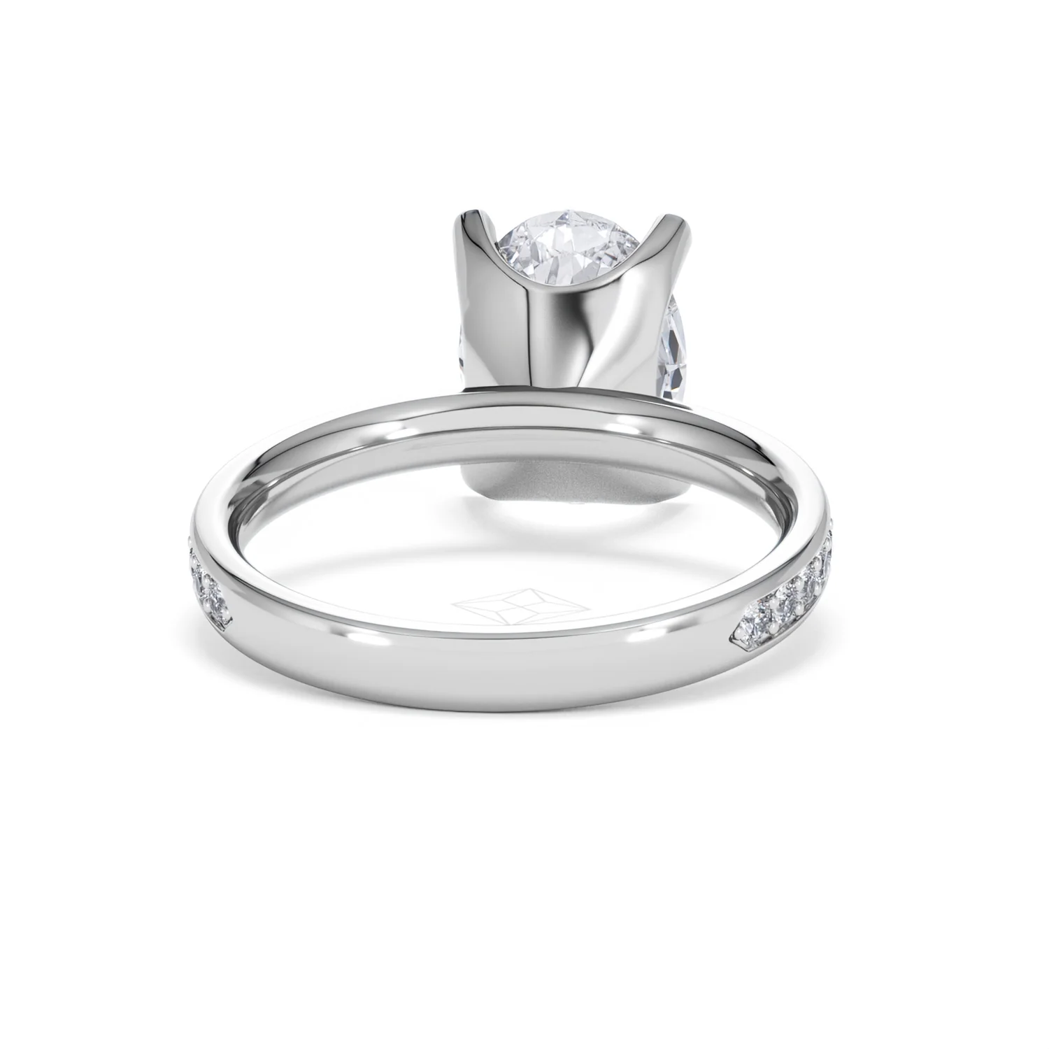 Origin 3.30ct Oval Cut Lab Diamond Solitaire Engagement Ring with Side Stones in Platinum - Image 45