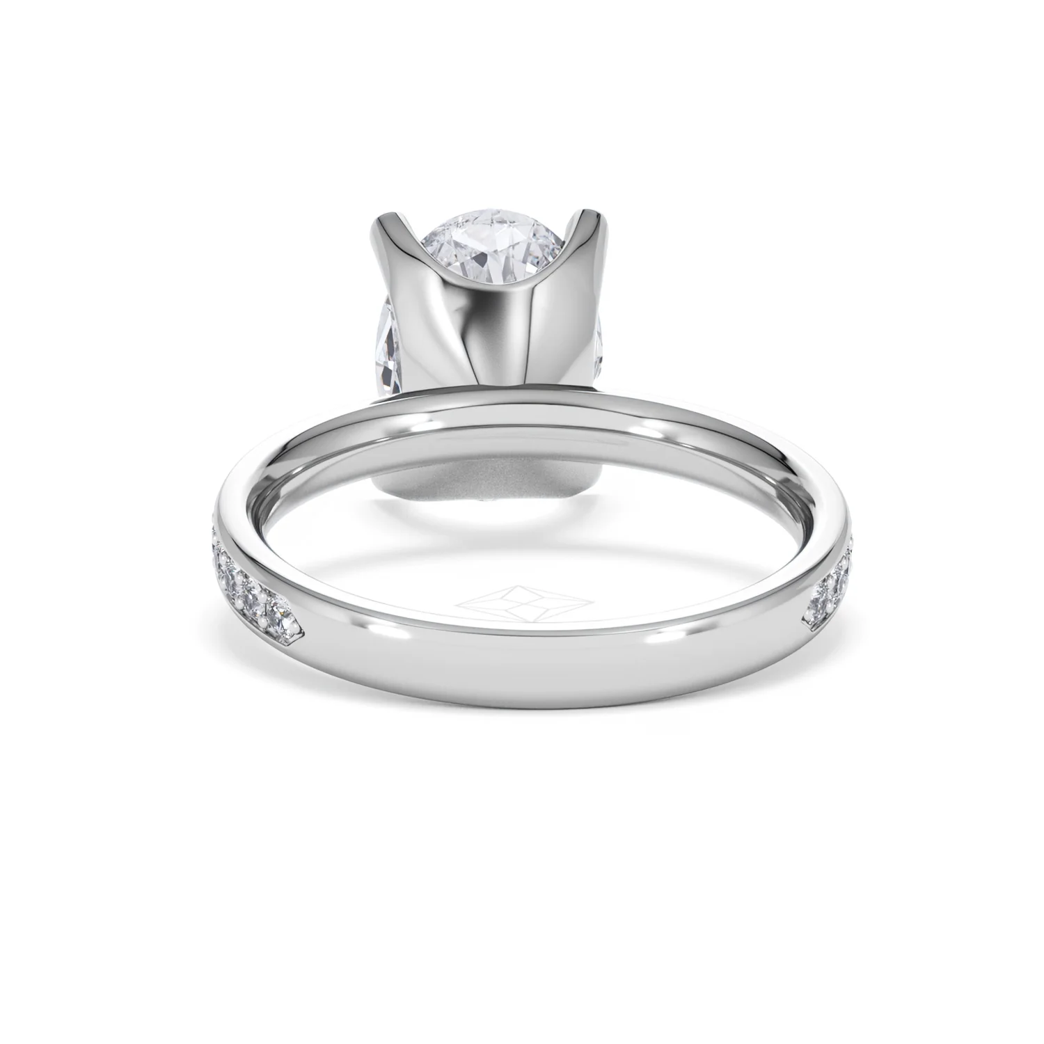Origin 3.30ct Oval Cut Lab Diamond Solitaire Engagement Ring with Side Stones in Platinum - Image 48