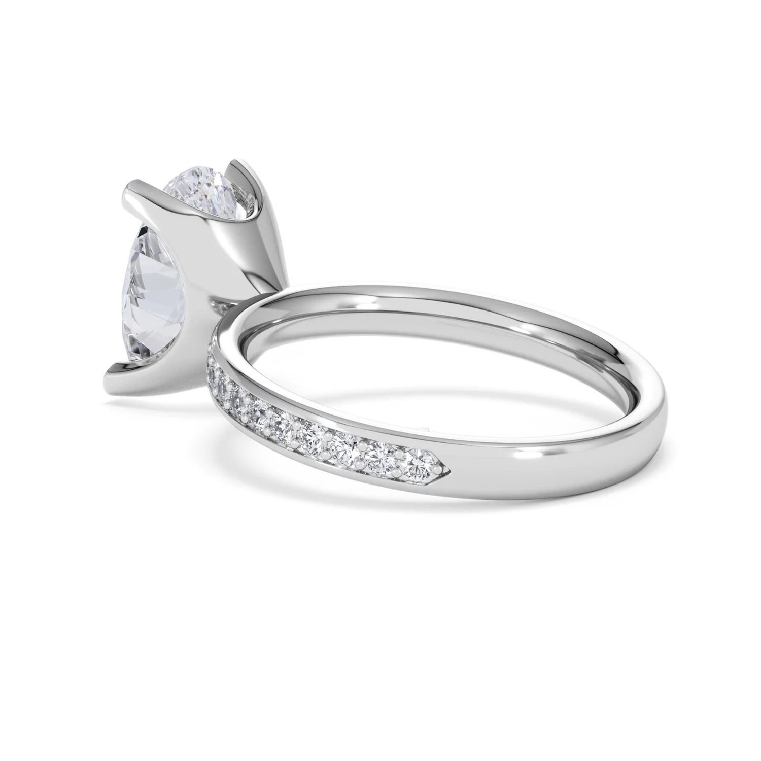 Origin 3.30ct Oval Cut Lab Diamond Solitaire Engagement Ring with Side Stones in Platinum - Image 58