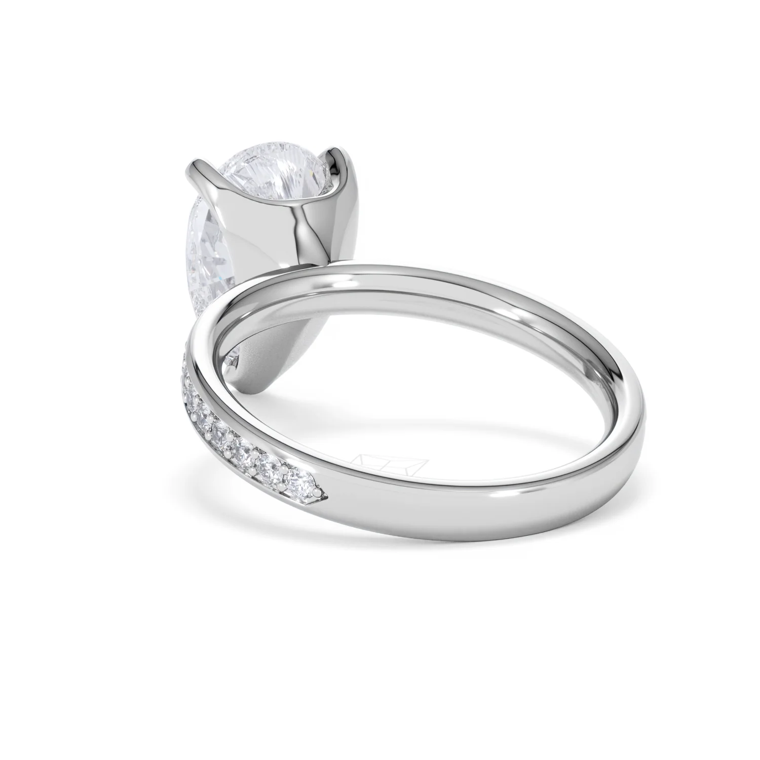 Origin 3.30ct Pear Cut Lab Diamond Solitaire Engagement Ring with Side Stones in 18K White Gold - Image 53