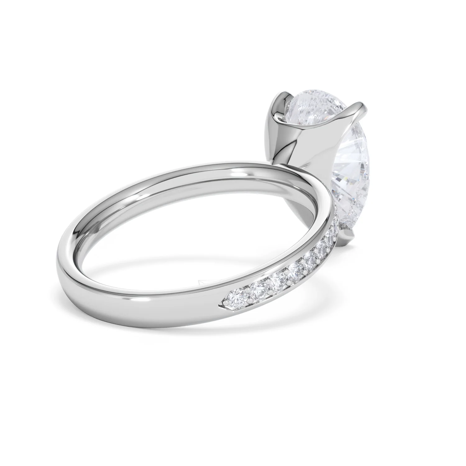 Origin 3.30ct Pear Cut Lab Diamond Solitaire Engagement Ring with Side Stones in Platinum - Image 38