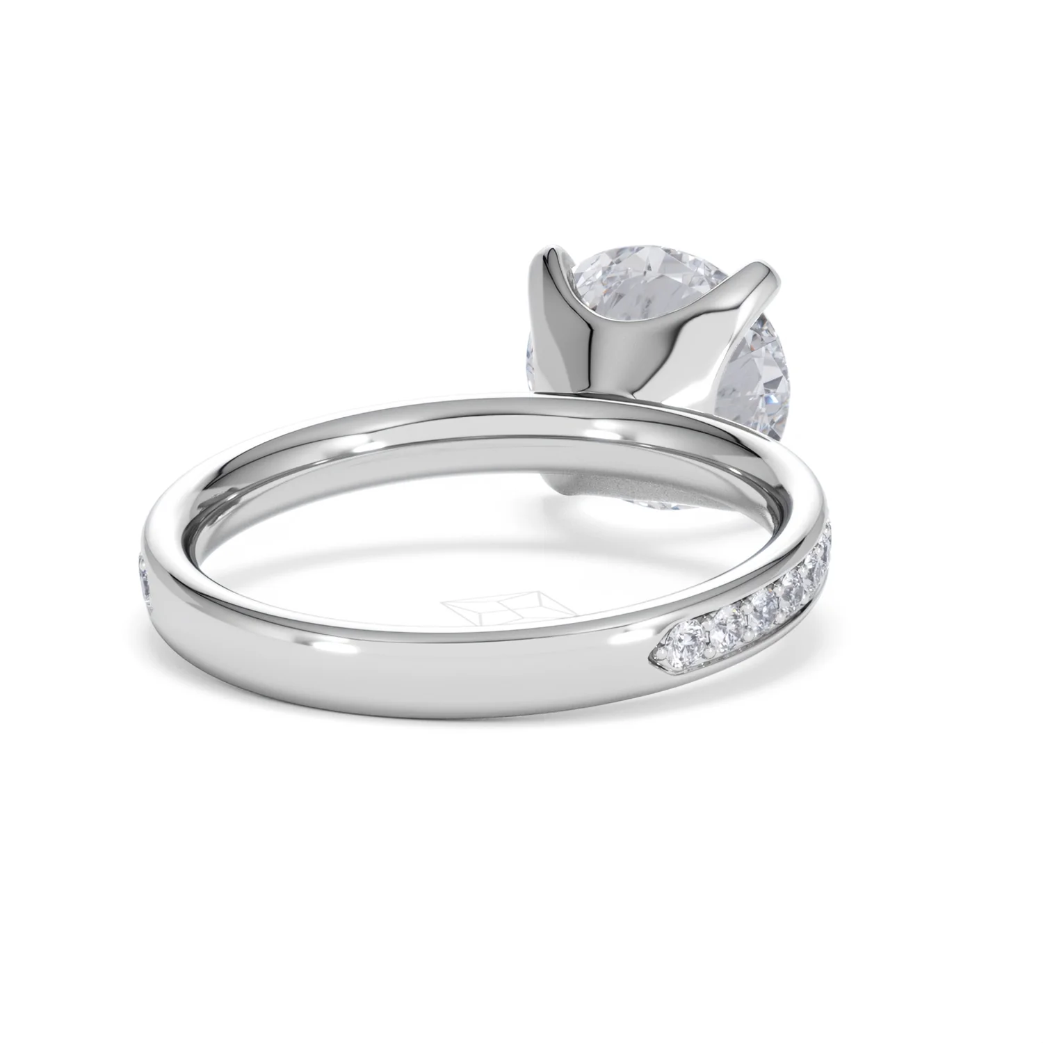 Origin 3.30ct Round Cut Lab Diamond Solitaire Engagement Ring with Side Stones in 18K White Gold - Image 42