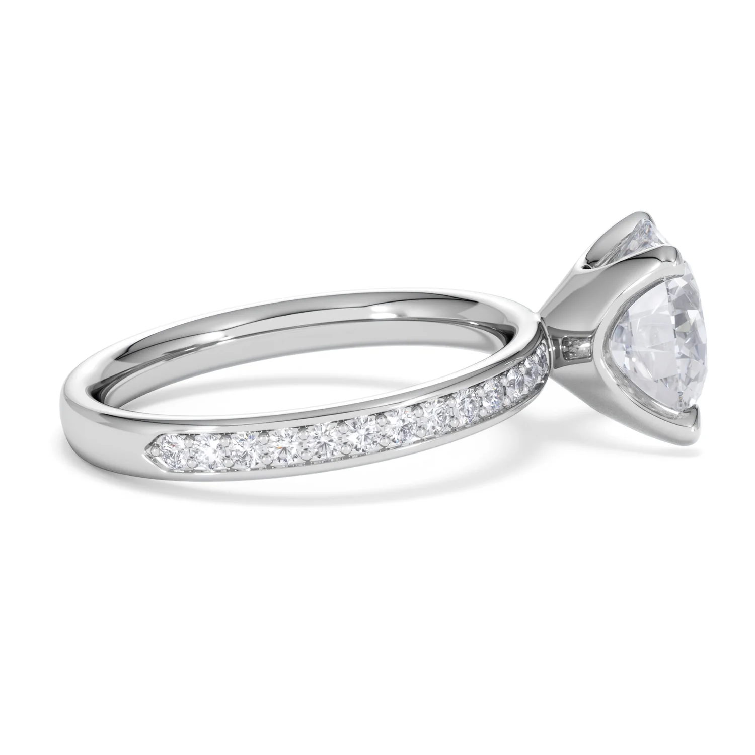 Origin 3.30ct Round Cut Lab Diamond Solitaire Engagement Ring with Side Stones in Platinum - Image 28