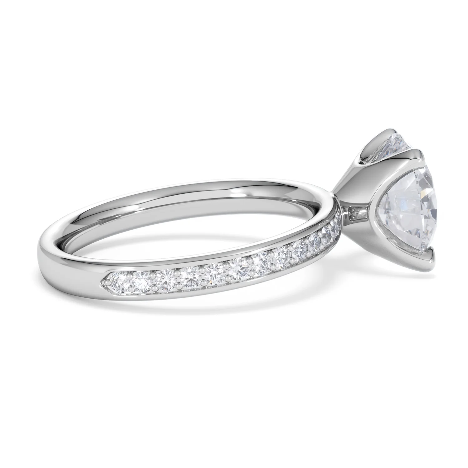 Origin 3.30ct Round Cut Lab Diamond Solitaire Engagement Ring with Side Stones in Platinum - Image 29