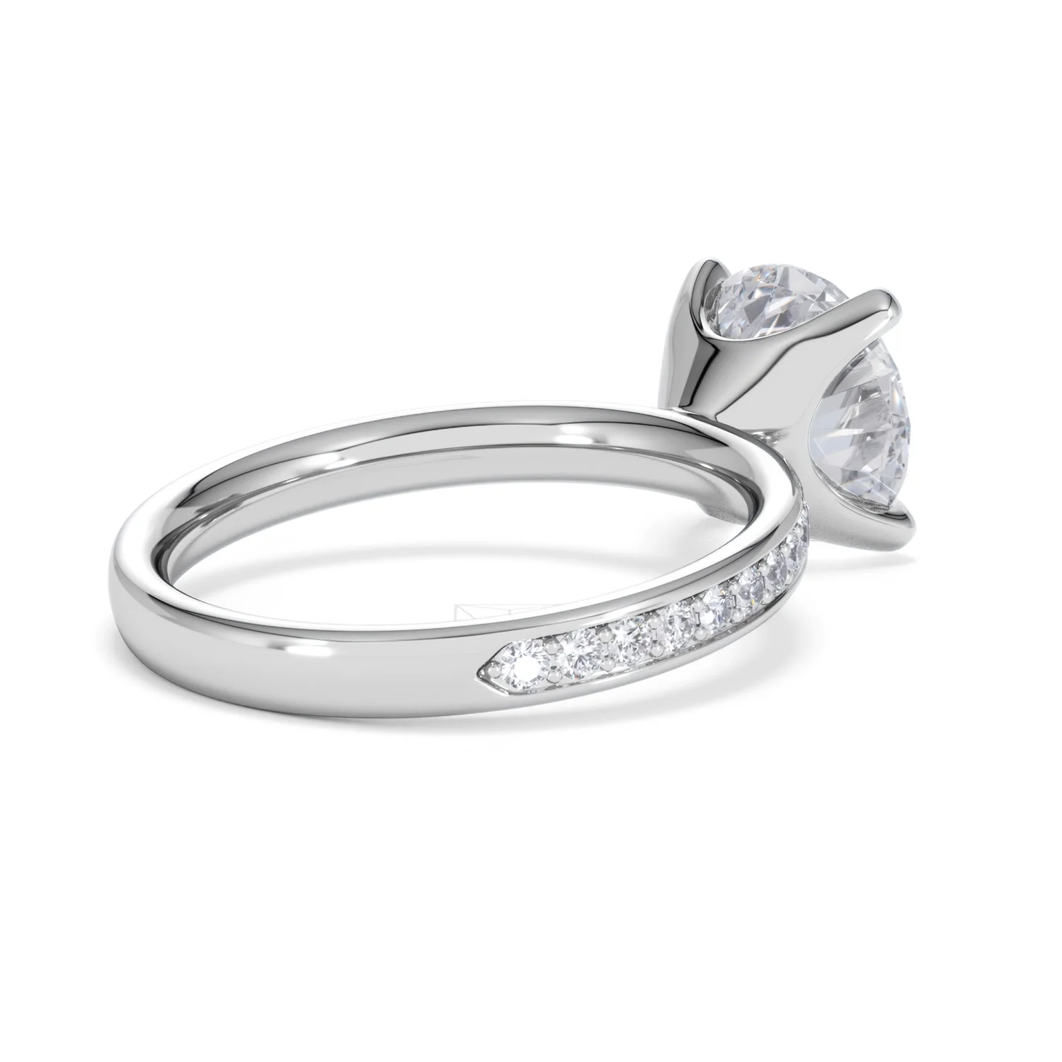 Origin 3.30ct Round Cut Lab Diamond Solitaire Engagement Ring with Side Stones in Platinum - Image 37