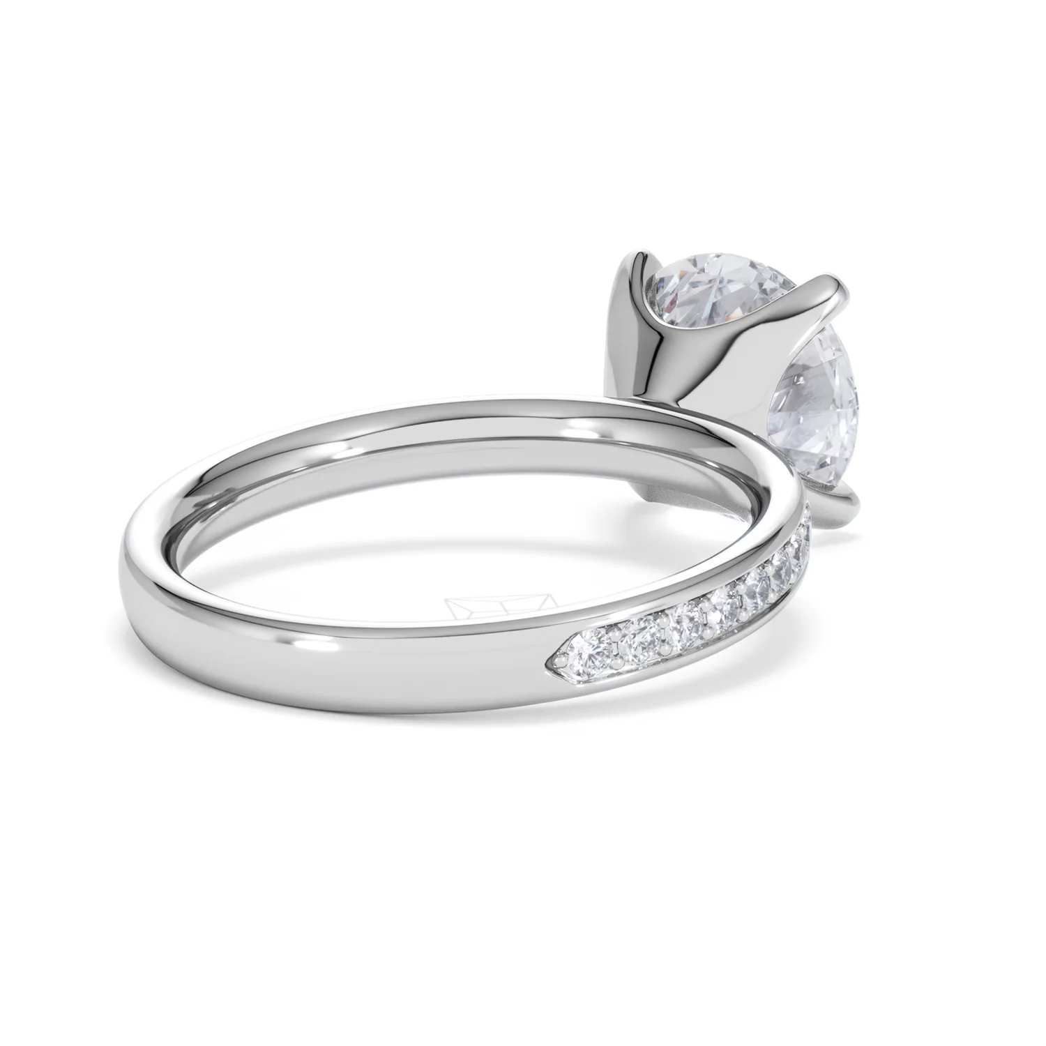 Origin 3.30ct Round Cut Lab Diamond Solitaire Engagement Ring with Side Stones in Platinum - Image 39