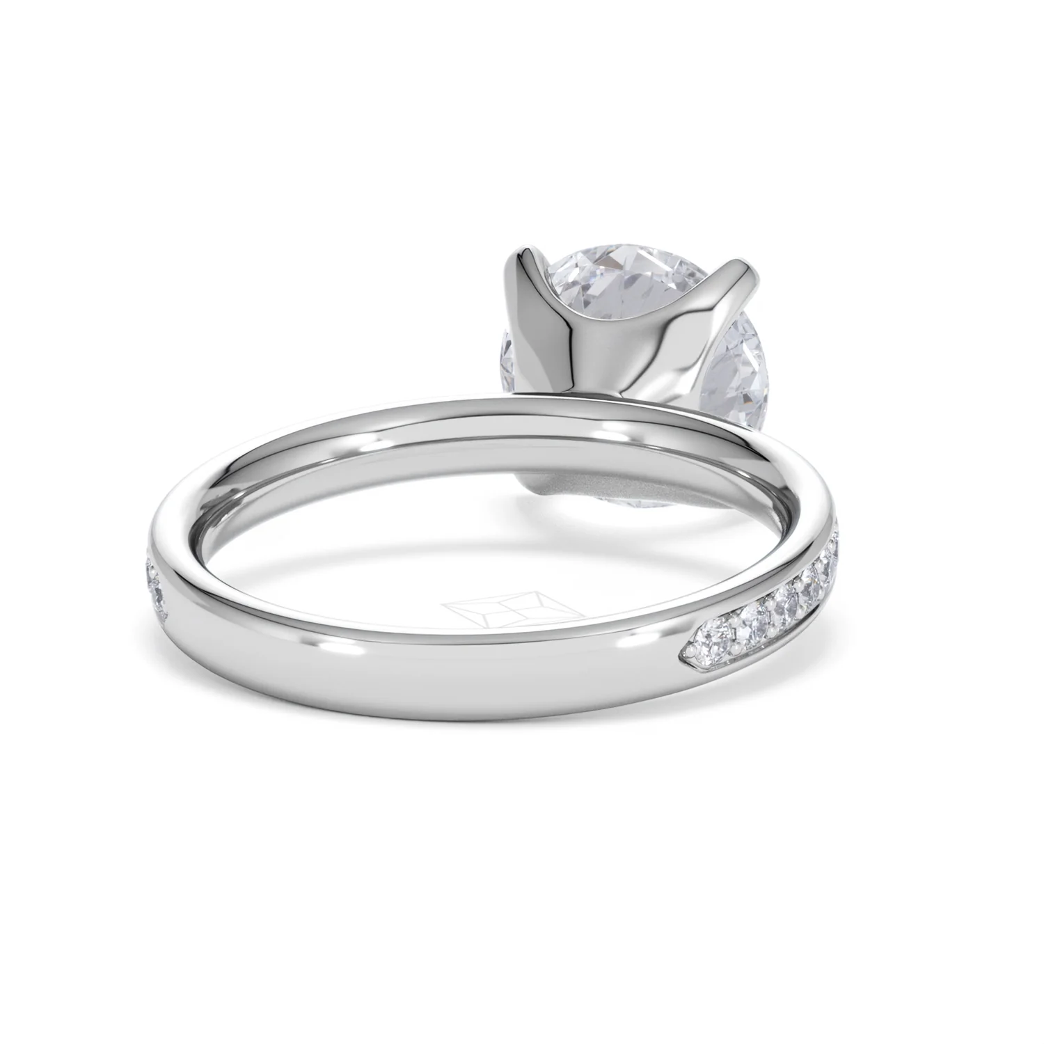 Origin 3.30ct Round Cut Lab Diamond Solitaire Engagement Ring with Side Stones in Platinum - Image 43