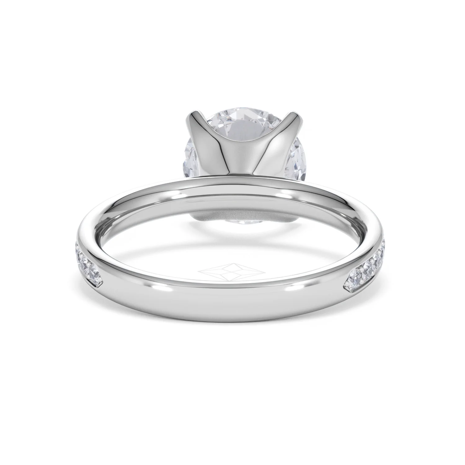 Origin 3.30ct Round Cut Lab Diamond Solitaire Engagement Ring with Side Stones in Platinum - Image 46
