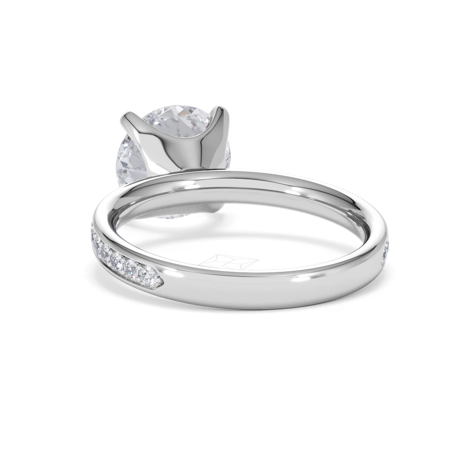 Origin 3.30ct Round Cut Lab Diamond Solitaire Engagement Ring with Side Stones in Platinum - Image 51