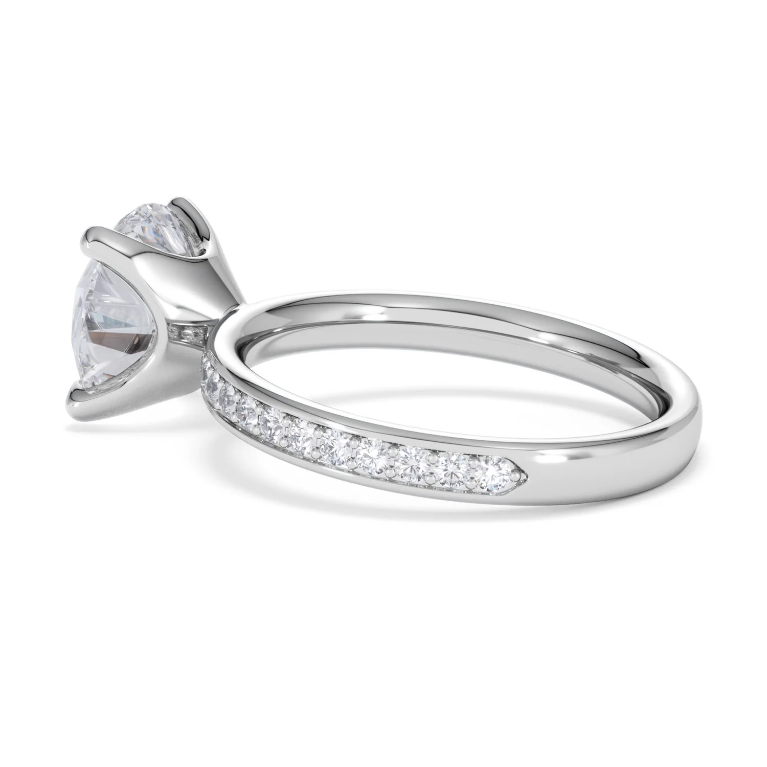 Origin 3.30ct Round Cut Lab Diamond Solitaire Engagement Ring with Side Stones in Platinum - Image 61