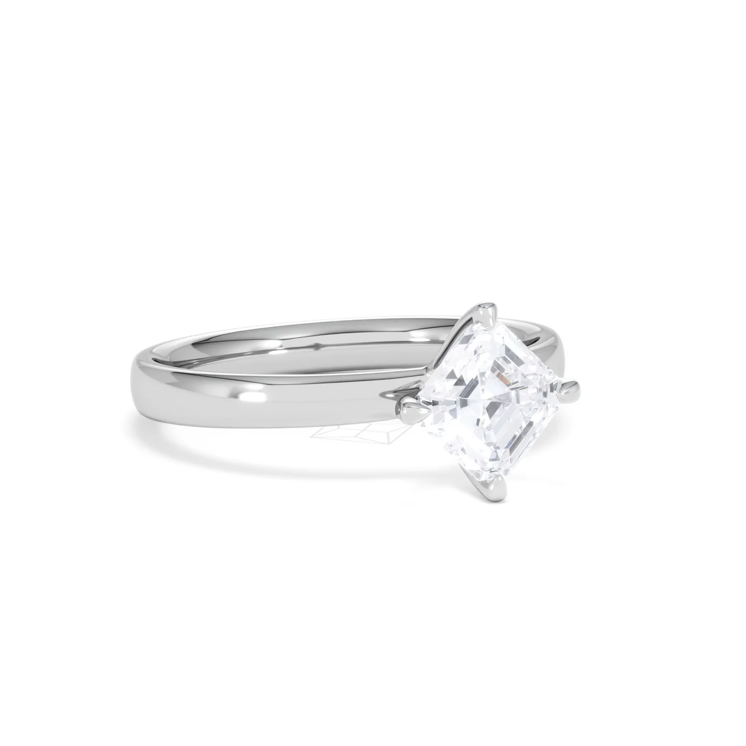 Origin Twist 1.00ct Asscher Cut Lab Diamond Solitaire Engagement Ring in 18K White Gold - Image 13