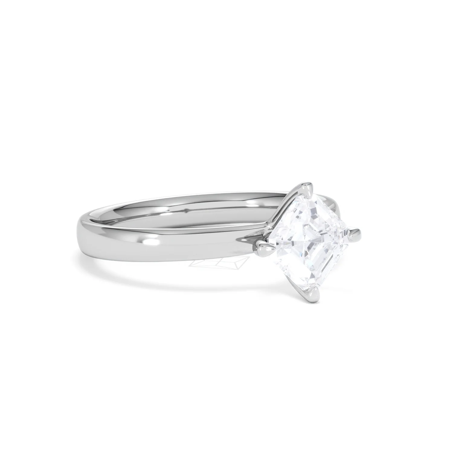 Origin Twist 1.00ct Asscher Cut Lab Diamond Solitaire Engagement Ring in 18K White Gold - Image 14
