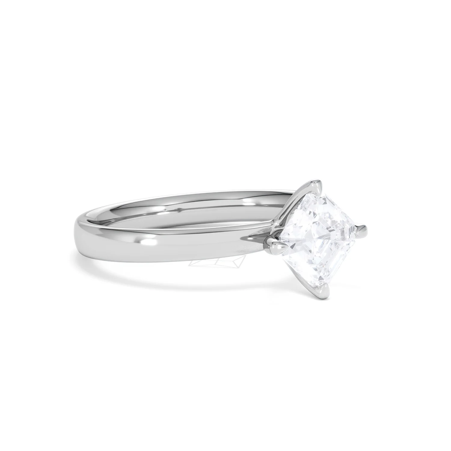 Origin Twist 1.00ct Asscher Cut Lab Diamond Solitaire Engagement Ring in 18K White Gold - Image 15