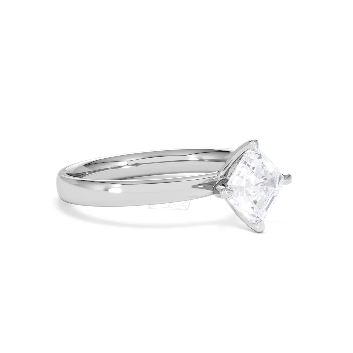 Origin Twist 1.00ct Asscher Cut Lab Diamond Solitaire Engagement Ring in 18K White Gold - Image 16