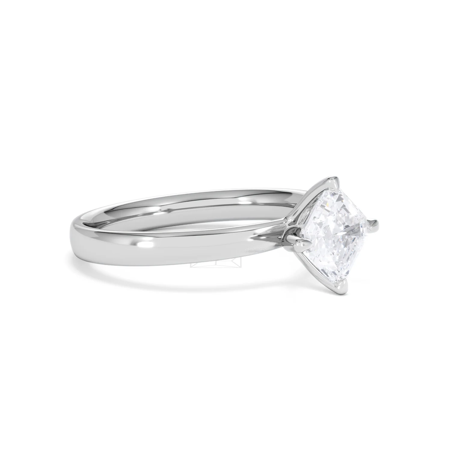 Origin Twist 1.00ct Asscher Cut Lab Diamond Solitaire Engagement Ring in 18K White Gold - Image 17