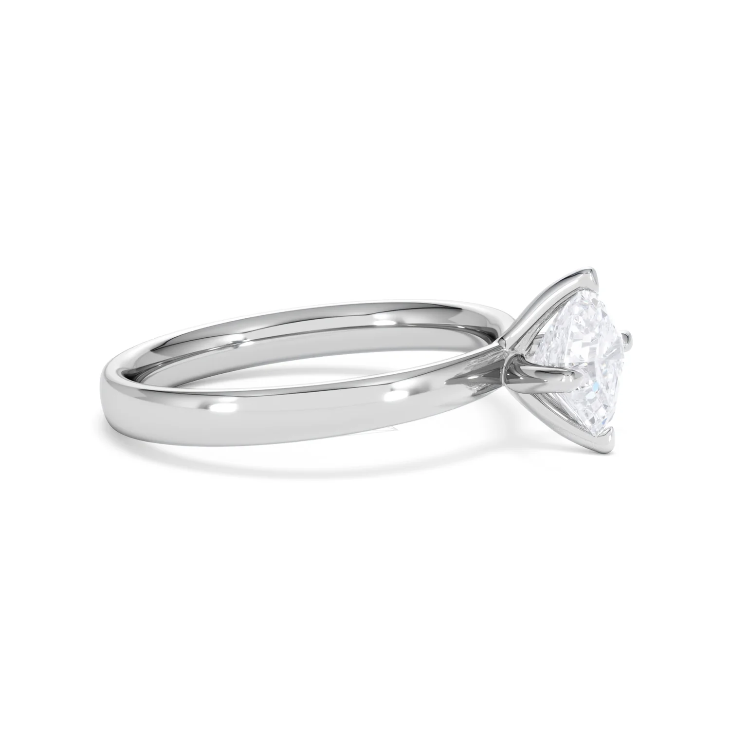 Origin Twist 1.00ct Asscher Cut Lab Diamond Solitaire Engagement Ring in 18K White Gold - Image 22