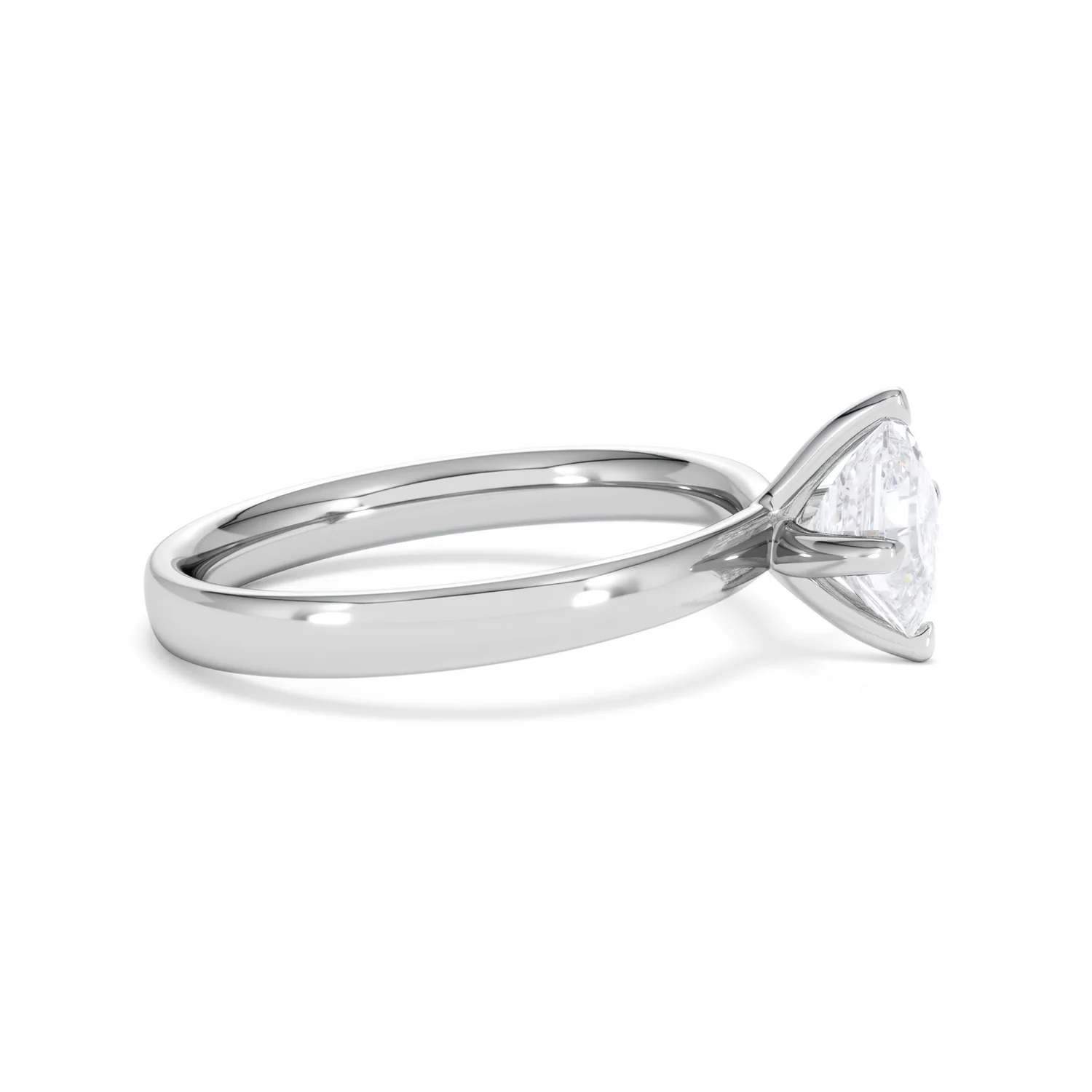 Origin Twist 1.00ct Asscher Cut Lab Diamond Solitaire Engagement Ring in 18K White Gold - Image 24