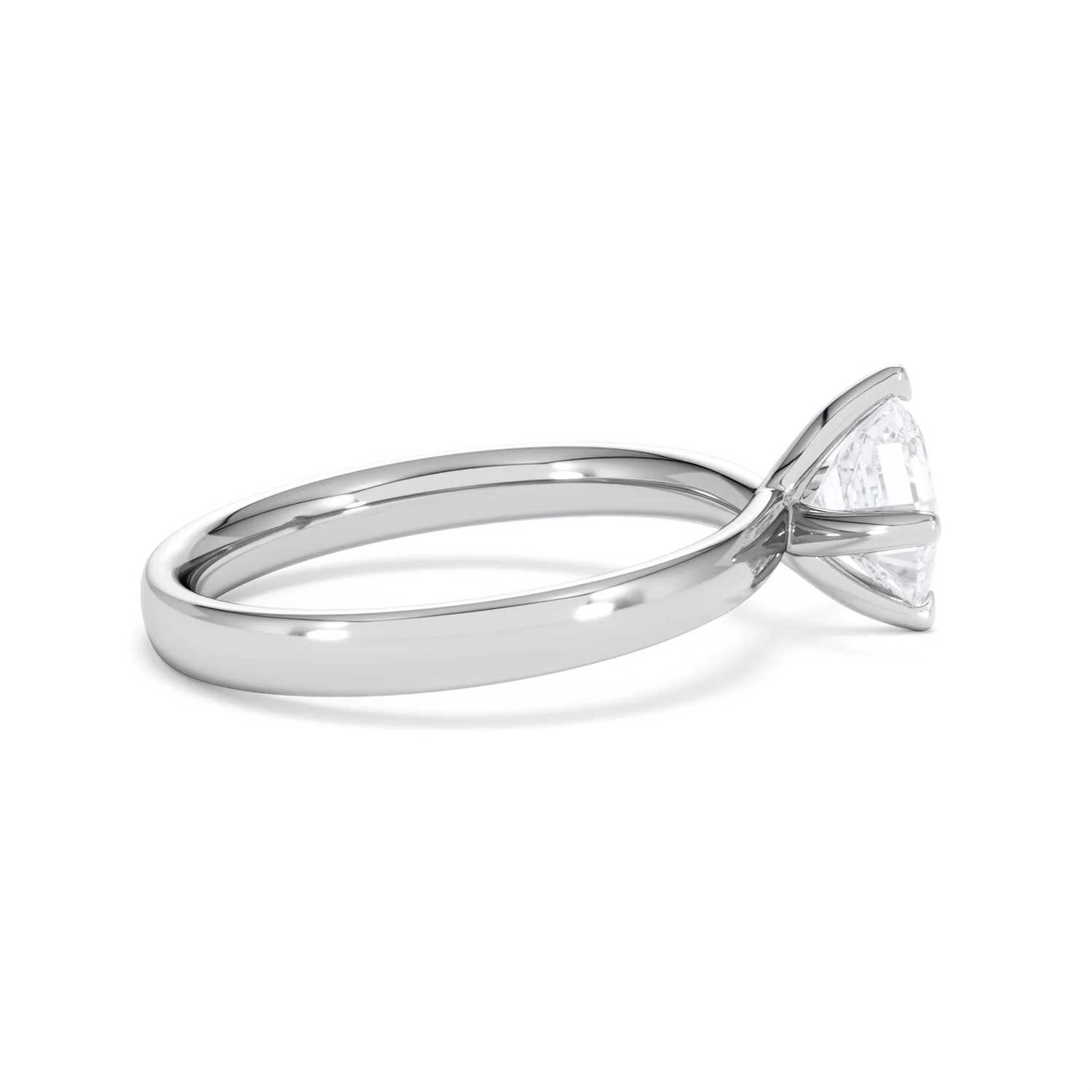 Origin Twist 1.00ct Asscher Cut Lab Diamond Solitaire Engagement Ring in 18K White Gold - Image 28