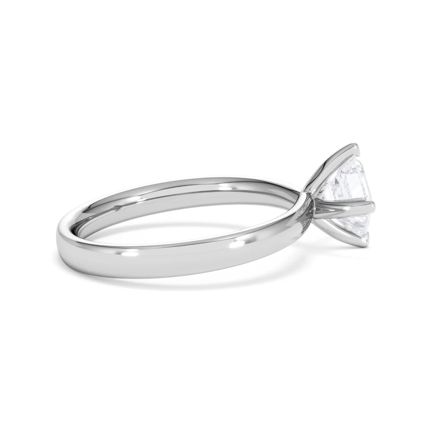 Origin Twist 1.00ct Asscher Cut Lab Diamond Solitaire Engagement Ring in 18K White Gold - Image 29
