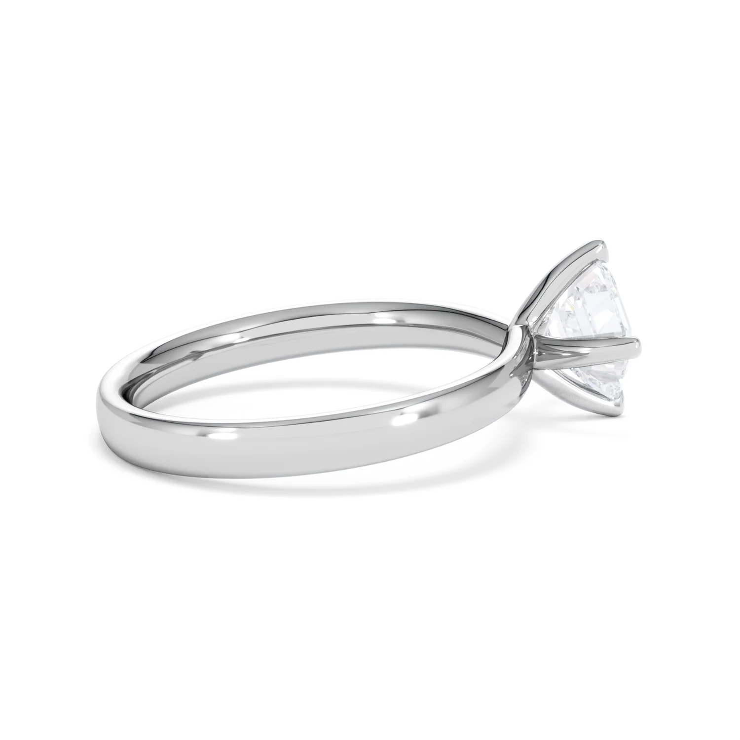 Origin Twist 1.00ct Asscher Cut Lab Diamond Solitaire Engagement Ring in 18K White Gold - Image 30
