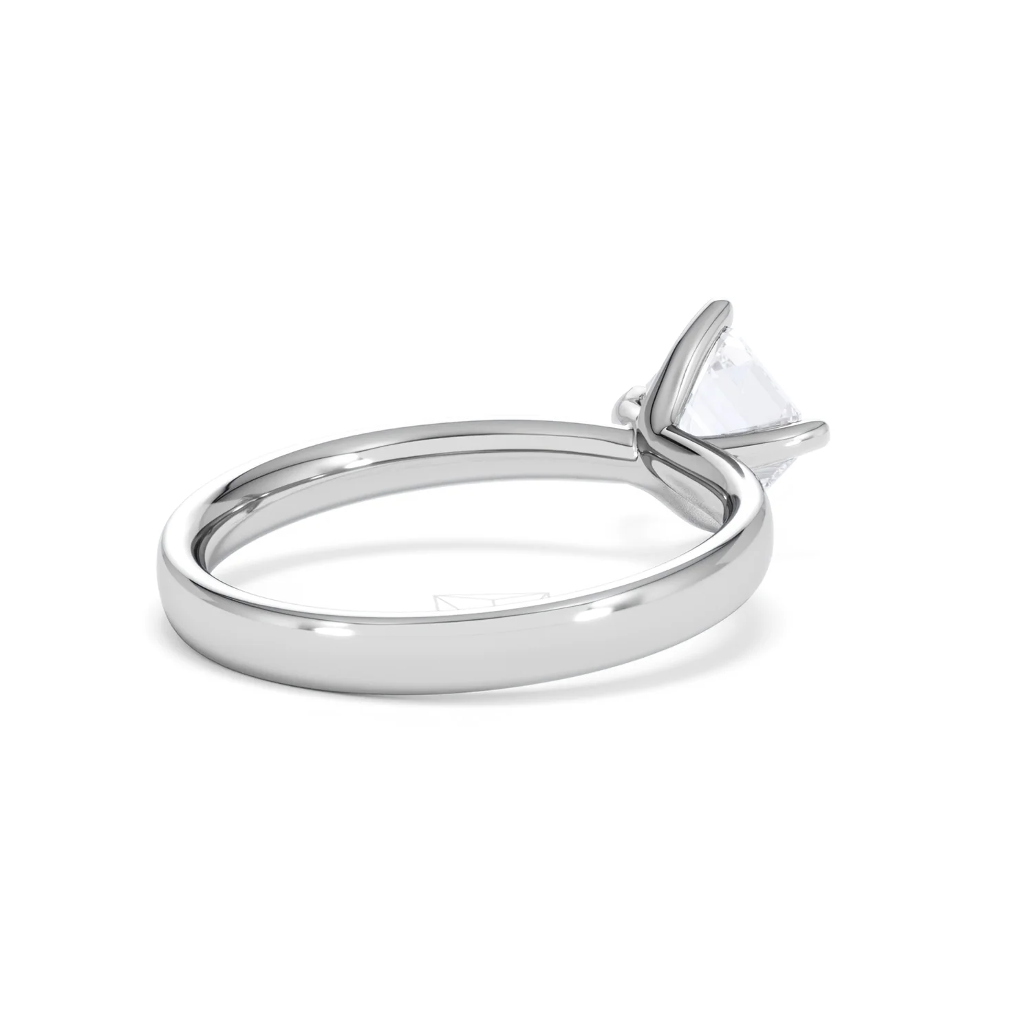 Origin Twist 1.00ct Asscher Cut Lab Diamond Solitaire Engagement Ring in 18K White Gold - Image 38