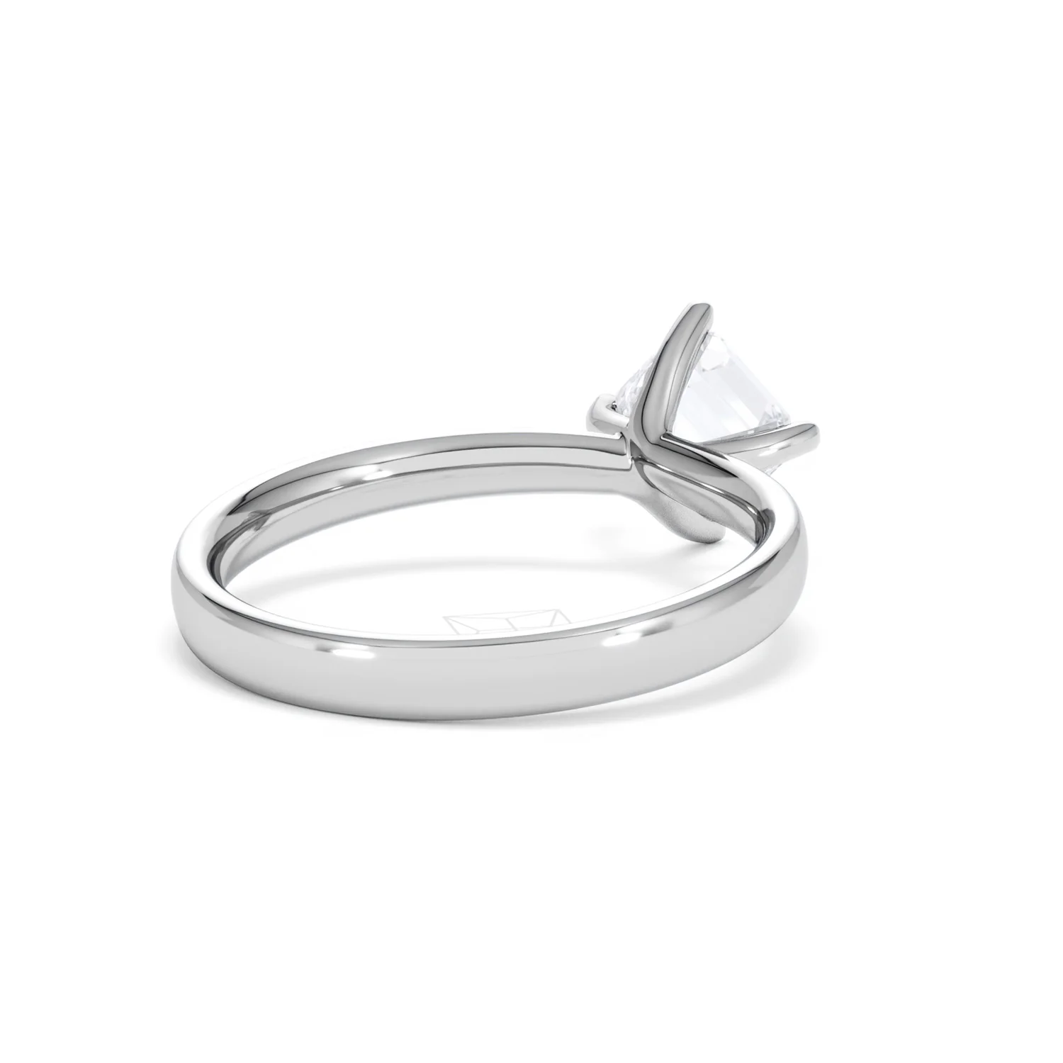 Origin Twist 1.00ct Asscher Cut Lab Diamond Solitaire Engagement Ring in 18K White Gold - Image 40