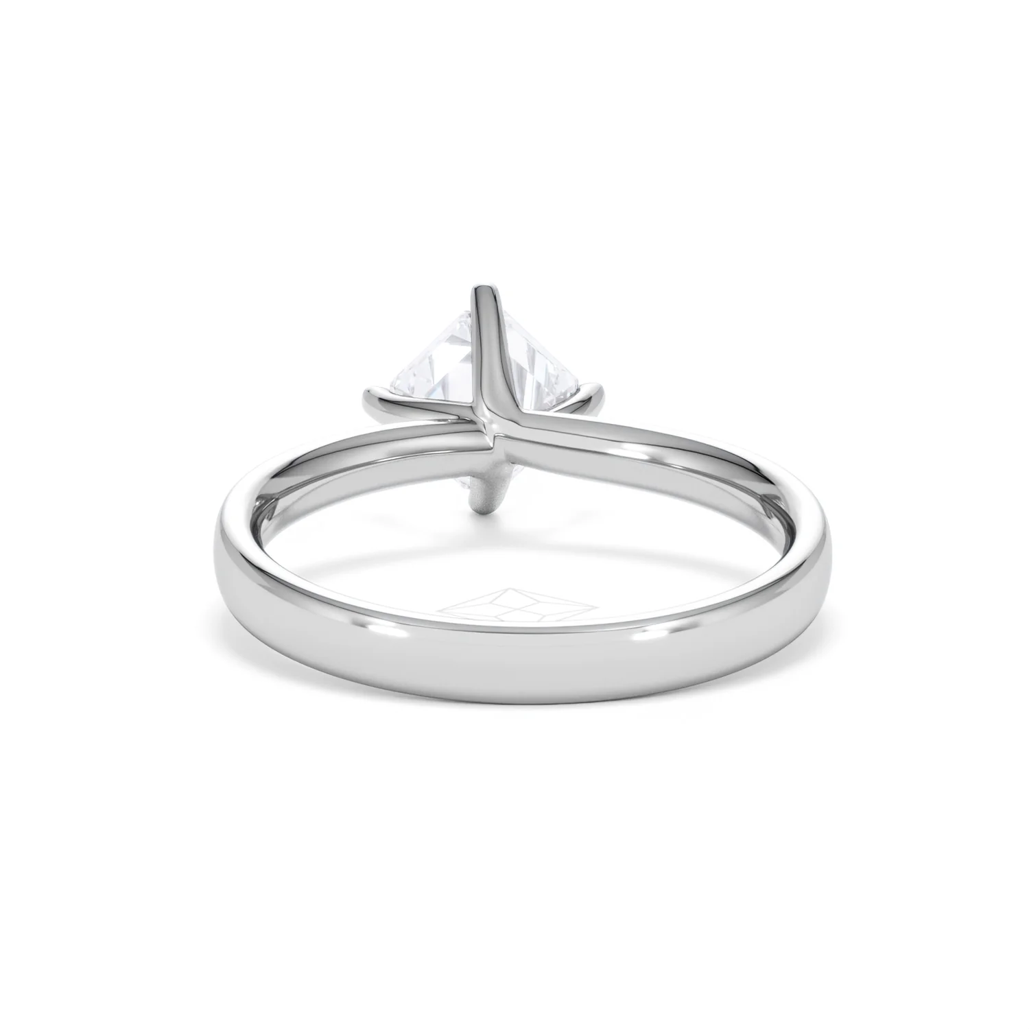 Origin Twist 1.00ct Asscher Cut Lab Diamond Solitaire Engagement Ring in 18K White Gold - Image 48