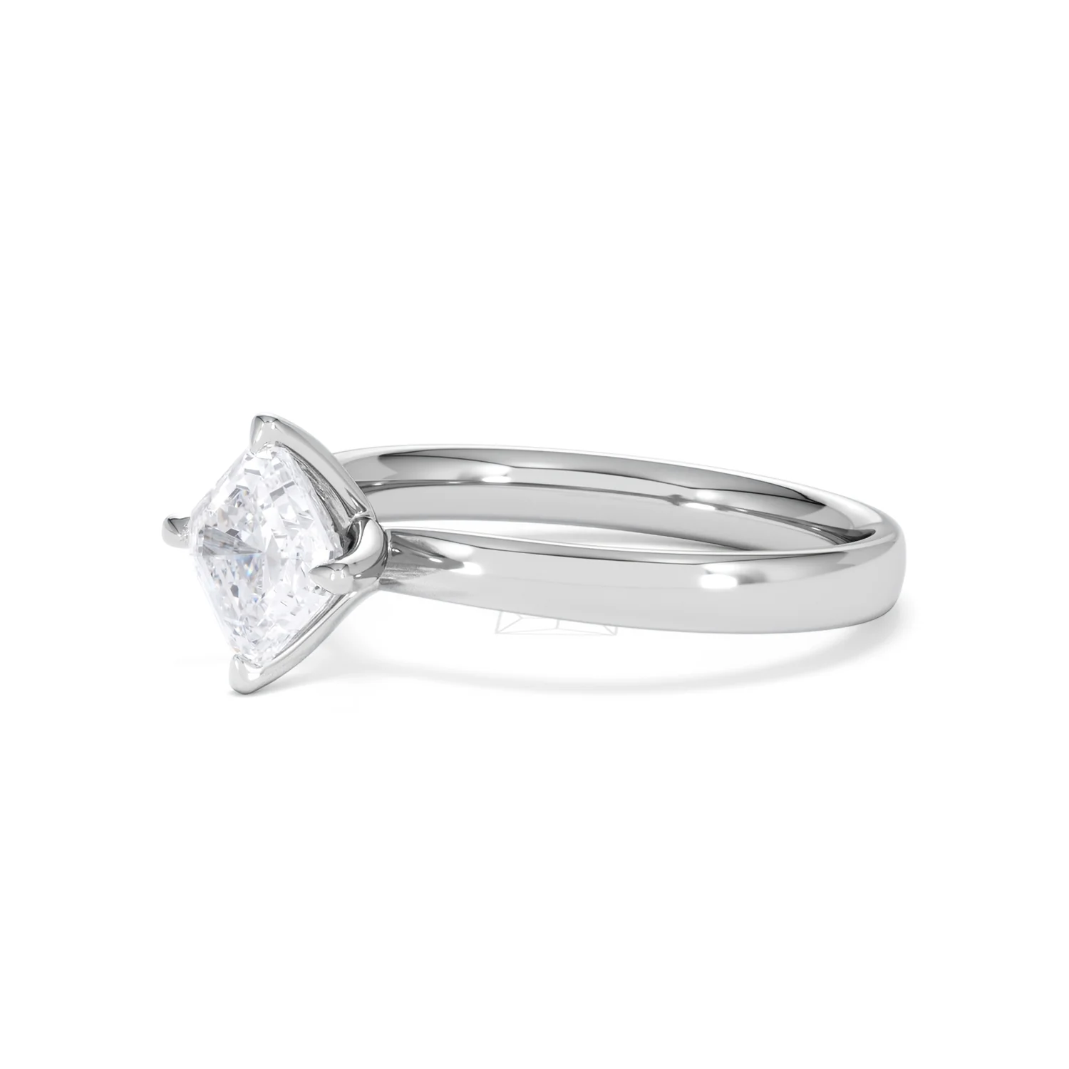 Origin Twist 1.00ct Asscher Cut Lab Diamond Solitaire Engagement Ring in 18K White Gold - Image 76