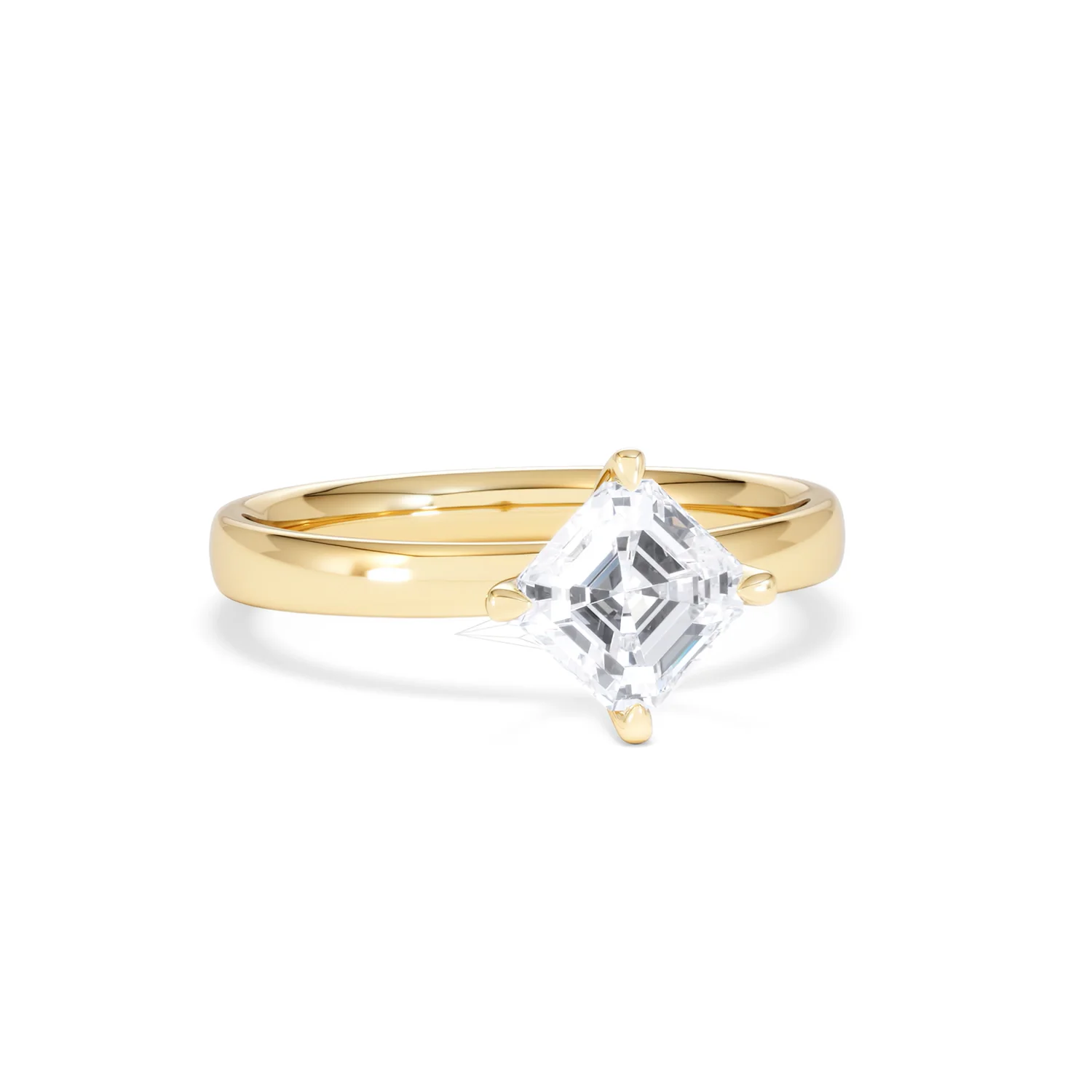 Origin Twist 1.00ct Asscher Cut Lab Diamond Solitaire Engagement Ring in 18K Yellow Gold - Image 10