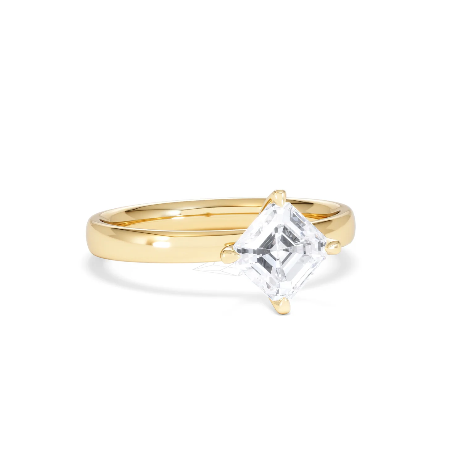 Origin Twist 1.00ct Asscher Cut Lab Diamond Solitaire Engagement Ring in 18K Yellow Gold - Image 11