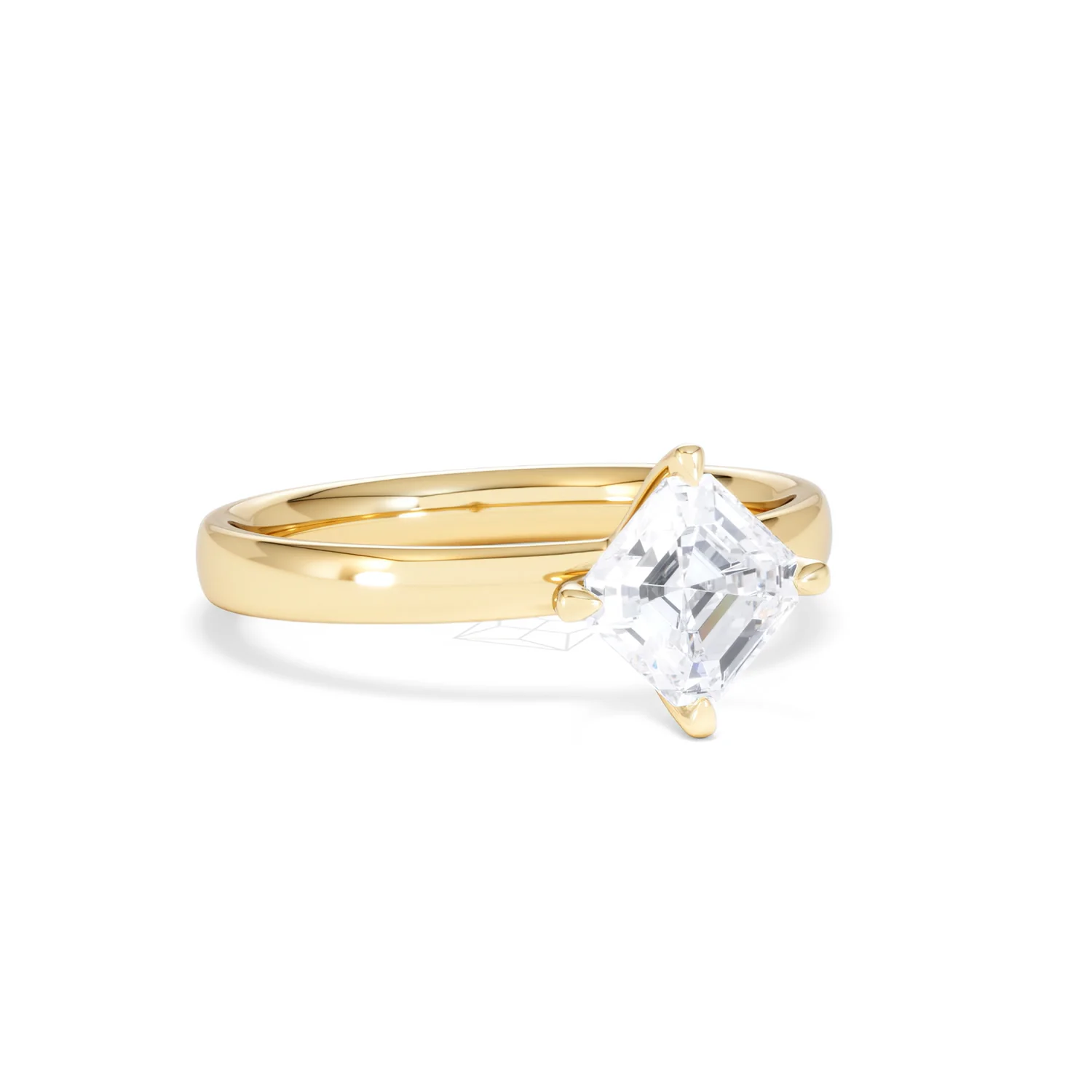 Origin Twist 1.00ct Asscher Cut Lab Diamond Solitaire Engagement Ring in 18K Yellow Gold - Image 12