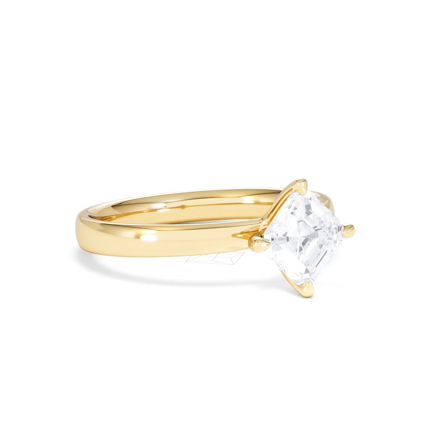 Origin Twist 1.00ct Asscher Cut Lab Diamond Solitaire Engagement Ring in 18K Yellow Gold - Image 14